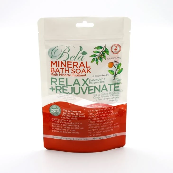 Printed Plastic Stand Up Packaging Pouches Bag With Zipper For Bath Salt