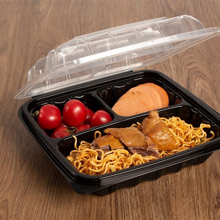 9x9'' Clamshell To Go Boxes Hinged Lid